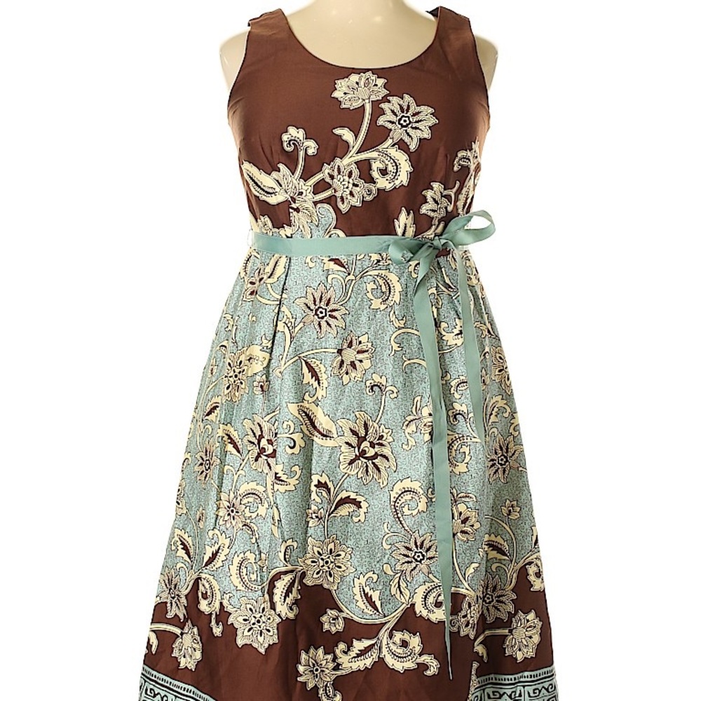 Dress Barn Brown and Teal Dress with Sweater